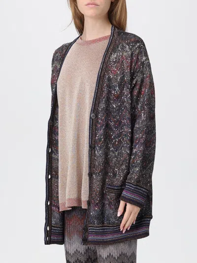 Missoni Oversized V-neck Cardigan With Zigzag Pattern In Multi