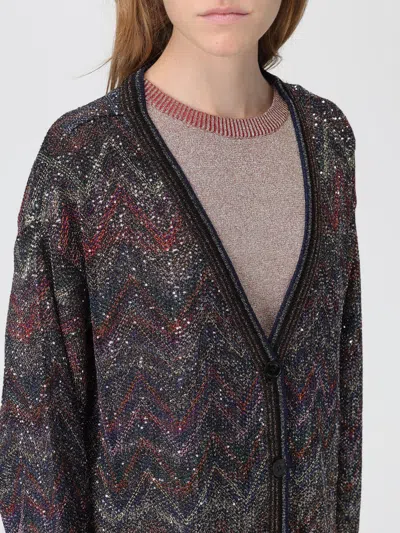 Missoni Oversized V-neck Cardigan With Zigzag Pattern In Multi