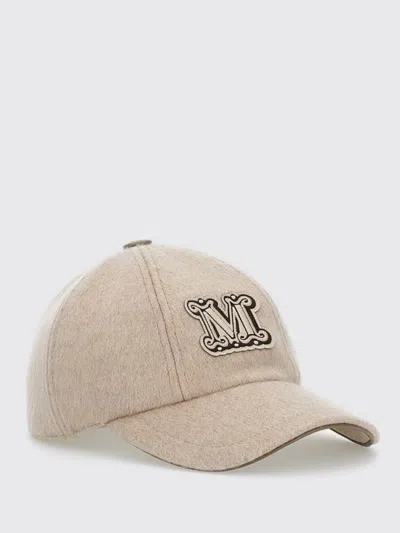 Max Mara Camel Monogram Baseball Cap In Neutral
