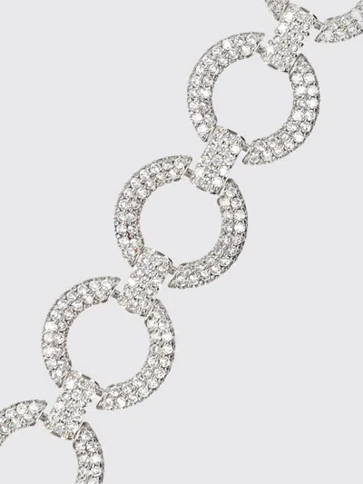 Self-portrait Crystal Link Choker Necklace In Metallic