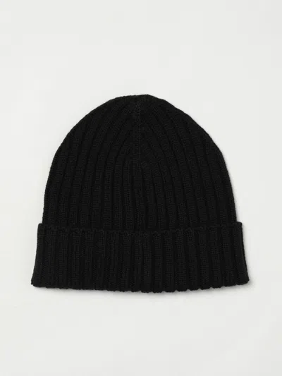Paul & Shark Fold-over Cuff Wool Beanie For Men In Black