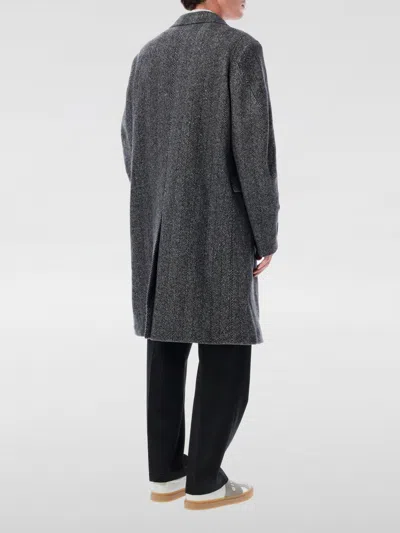 Givenchy Men Wool Blend Coat With Herringbone Motif In Multi