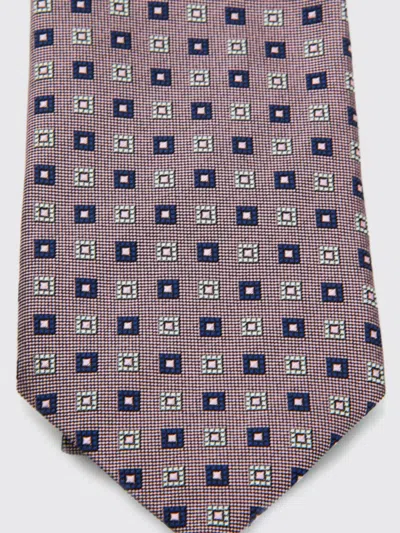 Zegna Geometric Pattern Ties Standard Width Design In Pink