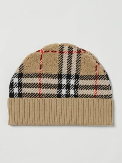 Burberry Check Wool Beanie In Brown