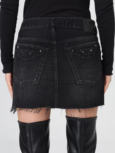 Balenciaga Washed Black City Mini Denim Skirt In Black