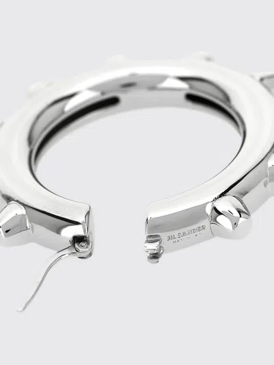 Jil Sander Studded Hoop Earrings Featuring Detailing In Metallic