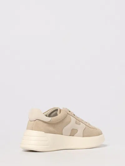 Hogan Leather Sneakers Rebel Panelled Platform Round Suede In White