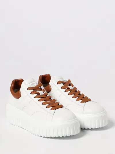 Hogan H-stripes Low-top Leather Sneakers In White