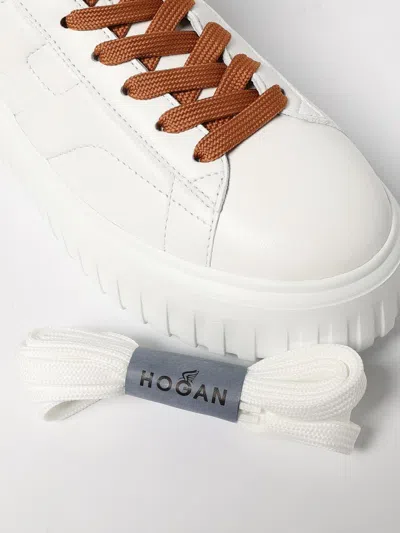 Hogan H-stripes Low-top Leather Sneakers In White