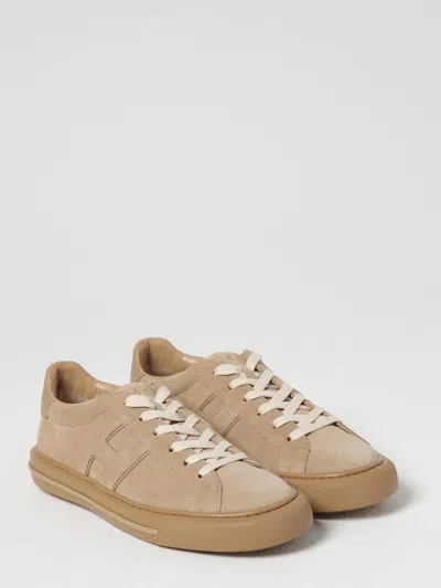 Hogan Low-top Suede Sneakers With Tonal Lateral Detail In Brown