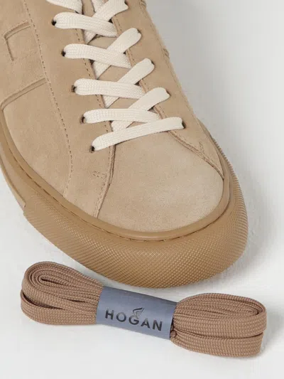 Hogan Low-top Suede Sneakers With Tonal Lateral Detail In Brown