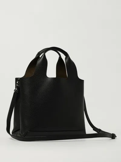 Hogan Structured Pebbled Shoulder Bag With Versatile Design In Black
