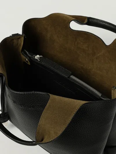 Hogan Structured Pebbled Shoulder Bag With Versatile Design In Black
