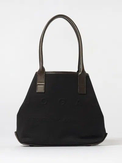 Hogan Black Script Small Tote In Black