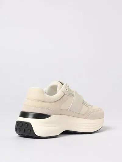 Tod's Low Top Leather Sneakers With Contrast Sole In White