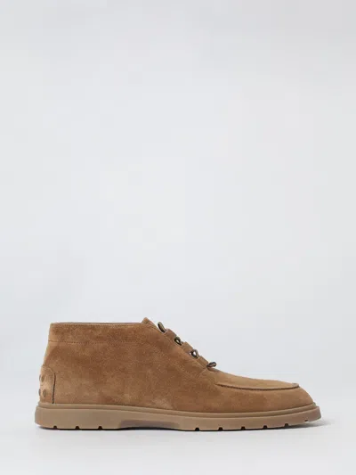 Tod's Leather Ankle Boots Suitable For Desert Terrain In Brown