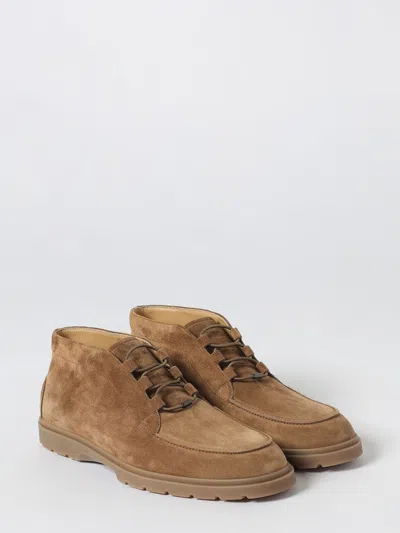 Tod's Leather Ankle Boots Suitable For Desert Terrain In Brown