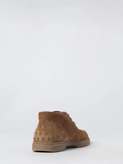 Tod's Leather Ankle Boots Suitable For Desert Terrain In Brown