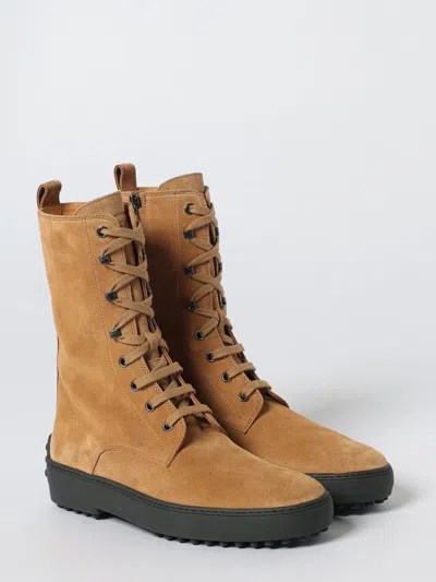 Tod's Suede Ankle Boots Featuring Pull Tab In Brown