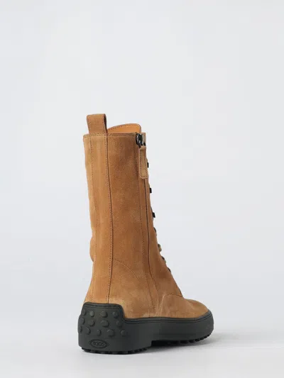 Tod's Suede Ankle Boots Featuring Pull Tab In Brown