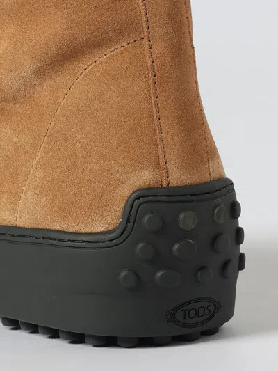 Tod's Suede Ankle Boots Featuring Pull Tab In Brown