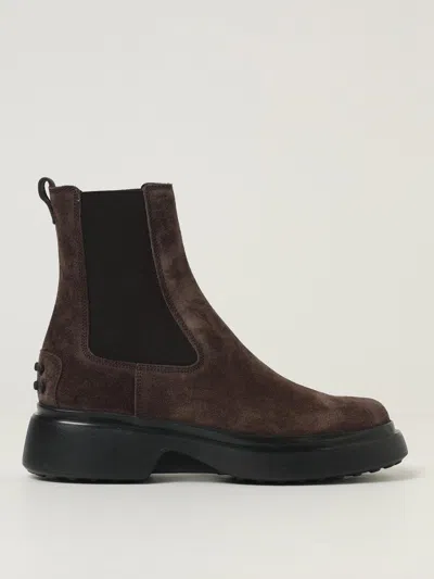 Tod's Bronw Ankle Boots With Elastic Details On The Side And Chunky Sole In Brown