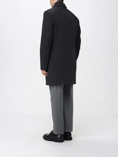 Fay Double-breasted Stand-up Collar Padded Coat In Black