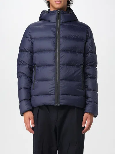 Fay Double-front Down Jacket In Calendered Poplin In Blue