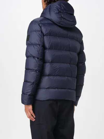 Fay Double-front Down Jacket In Calendered Poplin In Blue