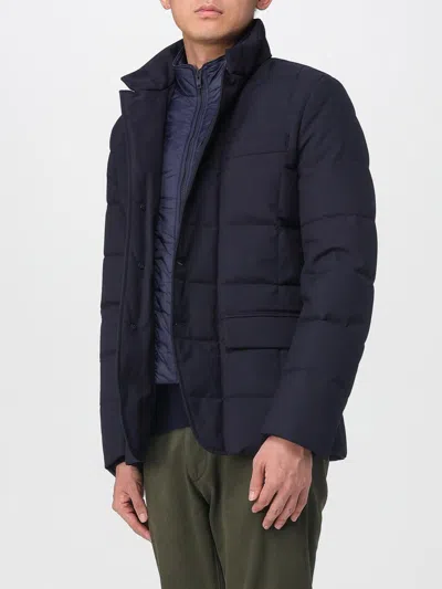 Fay Double-front Quilted Jacket With Water-repellent Finish In Blue