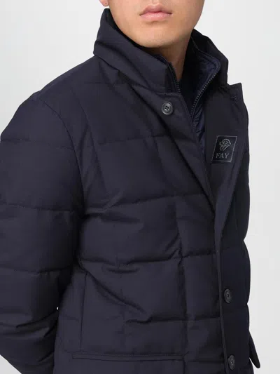 Fay Double-front Quilted Jacket With Water-repellent Finish In Blue