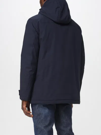 Fay Structured Black Cape With High Collar In Blue