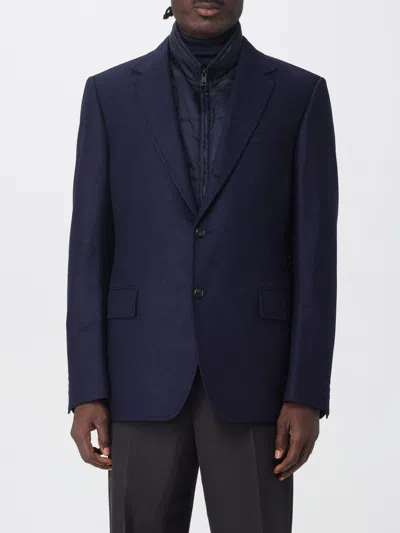 Fay Two-button Peak-lapel Jacket In Blue