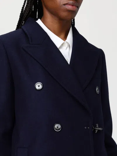 Fay Double-breasted Coat In Blue