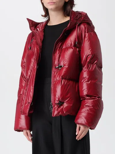 Fay Structured Fit Minimalist Jacket With Classic Silhouette In Red