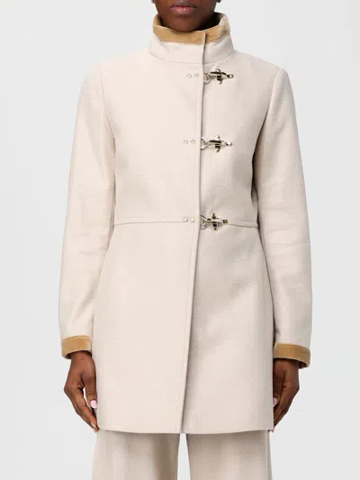 Fay Virginia Coat With Defined Waist In Neutral