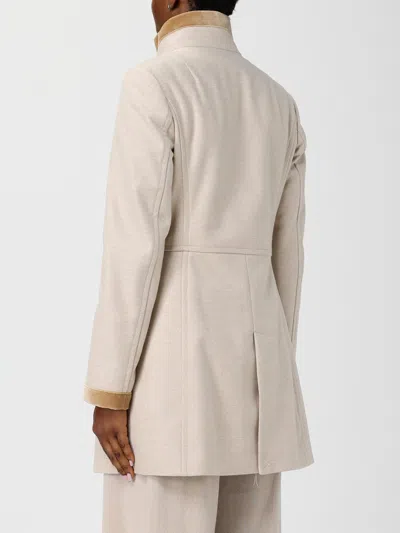 Fay Virginia Coat With Defined Waist In Neutral
