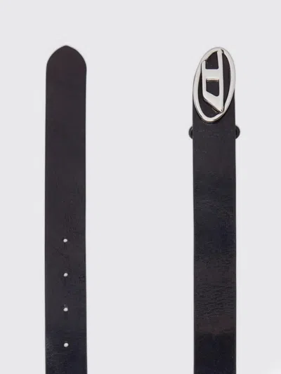 Diesel 4cm D Leather Buckle Belt In Black