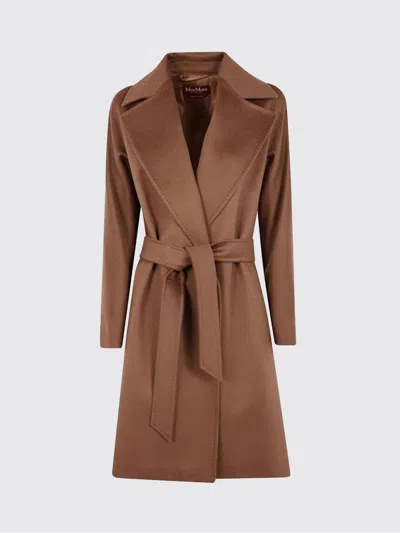 Max Mara Cles Belted Wool-blend Coat In Brown