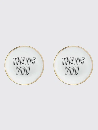 Bitossi Home Thank You Plates (set Of Two) In White