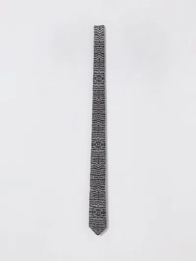 Elisabetta Franchi Twill Snake-print Tie In Gray