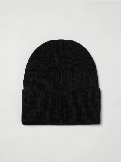Msgm Logo-embroidered Ribbed-knit Beanie In Black