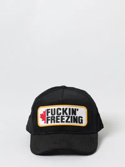 Dsquared2 Souvenir From Canada Corduroy Patch Baseball Cap In Black