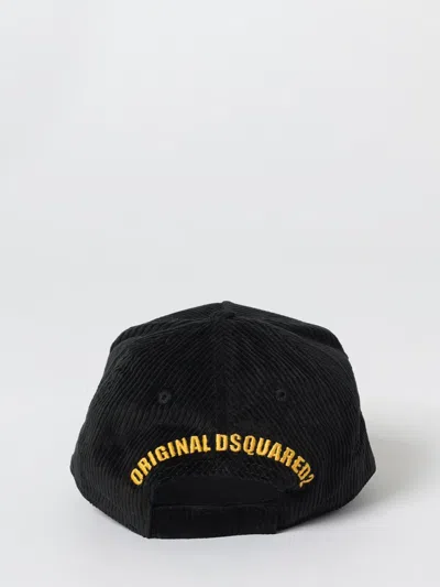Dsquared2 Souvenir From Canada Corduroy Patch Baseball Cap In Black