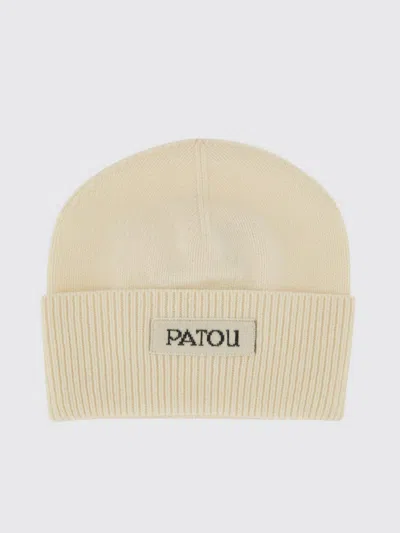 Patou Knit Hat With Ribbed Cuff Design In Neutral