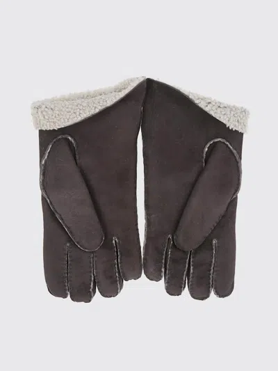 Eleventy Suede Brown Gloves With Plush Lining In Brown
