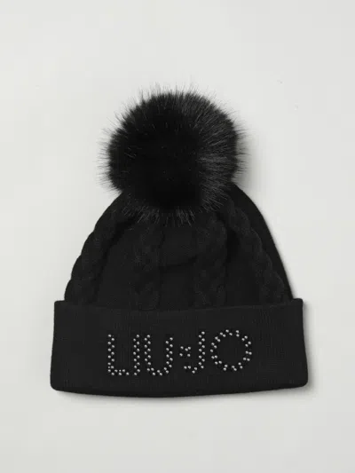 Liu •jo Cable-knit Pompom Hat In Black