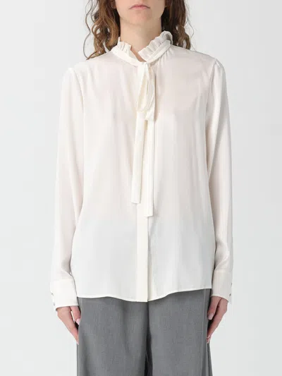 Max Mara Tie-detailed Silk Crepe De Chine Blouse In Multi