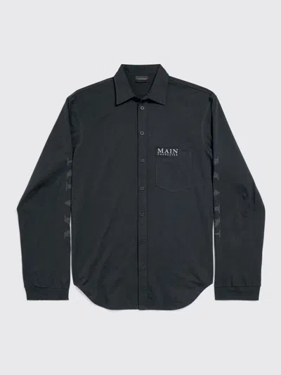 Balenciaga Main Character Artwork Long-sleeved Jersey Polo Shirt Clothing In Black