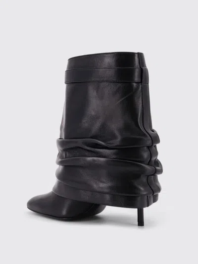 Givenchy Women Black Nappa Leather Shark Lock Stiletto Ankle Boots In Multi